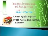 Đồ án Lập trình - Đề tài Quản lý thư viện