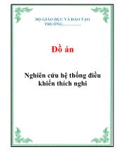 Đồ án Nghiên cứu hệ thống điều khiển thích nghi
