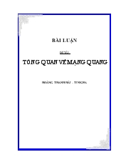 Đồ án Tổng quan về mạng quang