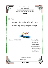 Giao tiếp kết nối số liệu - Môn: Kỹ thuật truyền số liệu