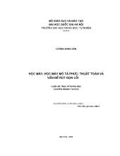 Luận án Học máy, học máy mô tảphức: thuật toán và vấn đề rút gọn lỗi