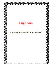 Luận văn Mạng thông tin di động số gsm