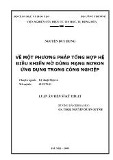 Luận văn Một phương pháp tổng hợp hệ điều khiển mờ dùng mạng nơron ứng dụng trong công nghiệp