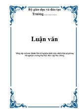Luận văn Nâng cấp và hoàn thành Bài thí nghiệm bình trộn nhiên liệu ở phòng thí nghiệm trường Đại Học Dân Lập Hải Phòng