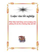 Luận văn Phát hiện luật bằng cách sử dụng siêu phằng tối ưu theo hướng tiếp cận thô