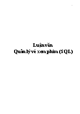 Luận văn Quản lý vé xem phim (SQL)