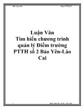 Luận văn Tìm hiểu chương trình quản lý điểm trường PTTH số 2 Bảo Yên - Lào Cai