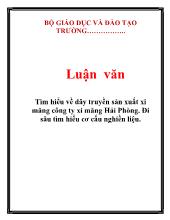 Luận văn Tìm hiểu về dây truyền sản xuất xi măng công ty xi măng Hải Phòng - Đi sâu tìm hiểu cơ cấu nghiền liệu