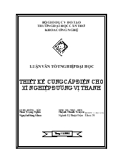 Luận văn Tốt nghiệp đại học thiết kế cung cấp điện cho xí nghiệp đường vị thanh