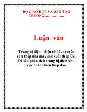 Luận văn Trang bị điện - Điện tử dây truyền cán thép nhà máy sản xuất thép Úc - Đi sâu phân tích trang bị điện khu vực hoàn thiện thép dây