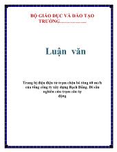 Luận văn Trang bị điện điện tử trạm chộn bê tông 60 m3/h của tổng công ty xây dựng Bạch Đằng - Đi sâu nghiên cứu trạm cân tự động