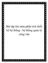 Môn phân tích thiết kế hệ thống - Hệ thống quản lý công văn