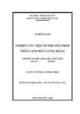Nghiên cứu một số phương pháp phân cụm mờ và ứng dụng