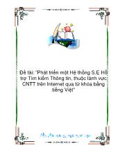 Phát triển một Hệ thống S.E Hỗ trợTìm kiếm Thông tin, thuộc lãnh vực công nghệ thông tin trên Internet qua từkhóa bằng tiếng Việt