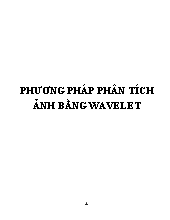 Phương pháp phân tích ảnh bằng wavelet