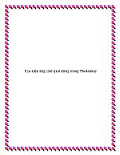 Tạo hiệu ứng chữ quét dòng trong Photoshop