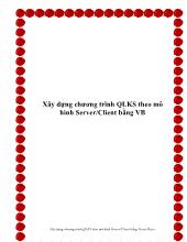 Xây dựng chương trình quản lý khách sạn theo mô hình Server/Client bằng VB