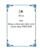 Đề tài Động cơ điện một chiều và hệ truyền động TIRISTOR