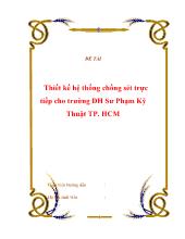 Đề tài Thiết kế hệ thống chống sét trực tiếp cho trường đh sư phạm kỹ thuật TP Hồ Chí Minh