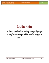 Đề tài Thiết kế hệ thống cung cấp điện cho phân xưởng cơ khí và nhà máy cơ khí