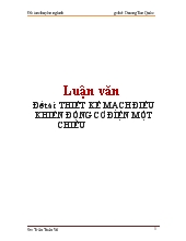 Đề tài Thiết kế mạch điều khiển động cơ điện một chiều