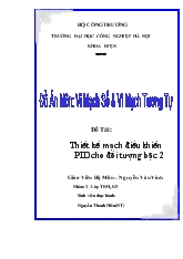 Đề tài Thiết kế mạch điều khiển PID cho đối tượng bậc 2