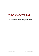 Đề tài Tối ưu hoá điều độ phát điện