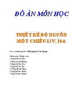 Đồ án Thiết kế bộ nguồn một chiều 12v, 10a