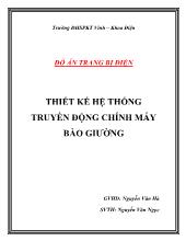 Đồ án Trang bị điện - Thiết kế hệ thống truyền động chính máy bào giường