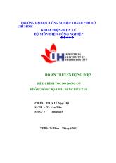 Đồ án Truyền động điện điều chỉnh tốc độ động cơ không đồng bộ 3 pha bằng biến tần
