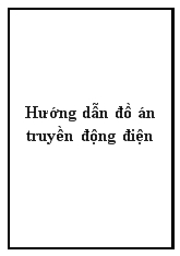 Hướng dẫn truyền động điện