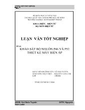 Khảo sát bộ nguồn p46 và p52 thiết kế máy biến áp