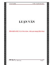 Luận văn Điều khiển thiết bịvà báo trộm - Cháy qua mạng điện thoại