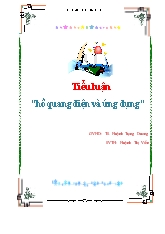 Tiểu luận Hồ quang điện và ứng dụng