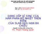 Dạng xấp xỉ sinc của hàm phân bố nhiệt trên biên của slab hữu hạn ba chiều