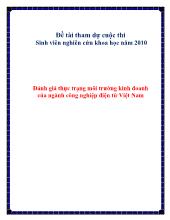Đánh giá thực trạng môi trường kinh doanh trong ngành công nghiệp điện tử Việt Nam