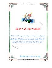 Đề tài Góp phần nâng cao hiệu quả dạy học Hình học 10 trên cơ sở phối hợp quan điểm dạy học giải quyết vấn đề và dạy học kiến tạo