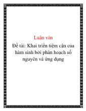 Đề tài Khai triển tiệm cận của hàm sinh bởi phân hoạch số nguyên và ứng dụng