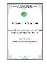 Đề tài Khảo sát ảnh hưởng mật độ trùn đất trong xử lý phụ phẩm rau cải