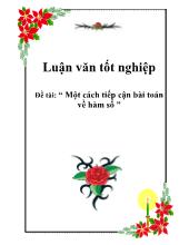 Đề tài Một cách tiếp cận bài toán về hàm số
