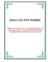 Đề tài Nghiên cứu công nghệ sản xuất và đánh giá hiệu quả sản phẩm giầu chất lyzin và vi chất dinh dưỡng đến tình trạng dinh dưỡng và bệnh tật của trẻ từ 6-12 tuổi