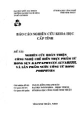 Đề tài Nghiên cứu hoàn thiện công nghệ chế biến thực phẩm từ rong sụn kappaphycus alvarezii và sản phẩm nước uống từ porphyra