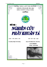 Đề tài Nghiên cứu phẩy khuẩn tả