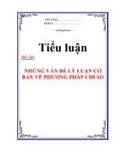 Đề tài Những vấn đềlý luận cơ bản về phương pháp chỉ số