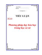 Đề tài Phương pháp dạy hóa học trung học cơ sở