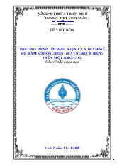 Đề tài Phương pháp tìm điều kiện của tham số để hàm số đồng biến (hay nghịch biến) trên một khoảng