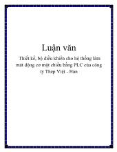 Đề tài Thiết kế, bộ điều khiển cho hệ thống làm mát động cơ một chiều bằng PLC của công ty Thép Việt - Hàn