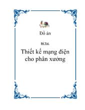 Đề tài Thiết kế mạng điện cho phân xưởng