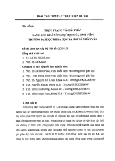 Đề tài Thực trạng và giải pháp nâng cao khả năng tự học của sinh viên trường đại học khoa học xã hội và nhân văn