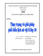 Đề tài Thực trạng và giải pháp phổ biến lịch sử Vật lý lớp 10